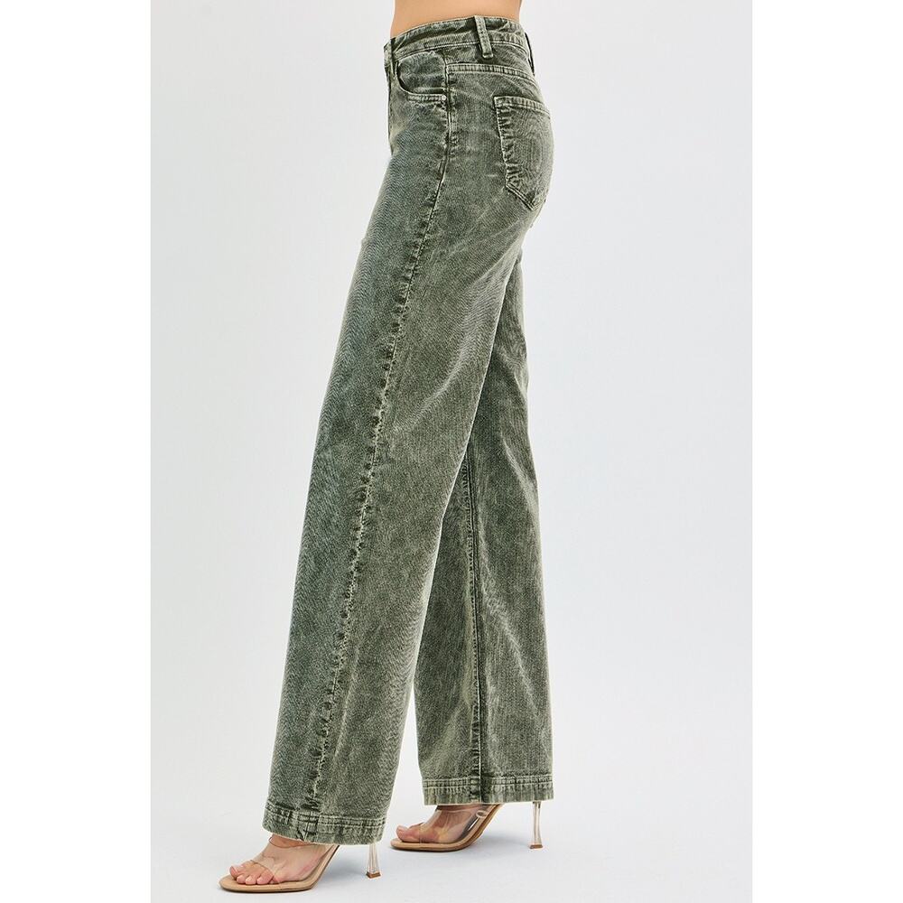 RISEN High Rise Wide Leg Corduroy Jeans - PW21322X - Plus Size 2XL - Picture 4 of 6